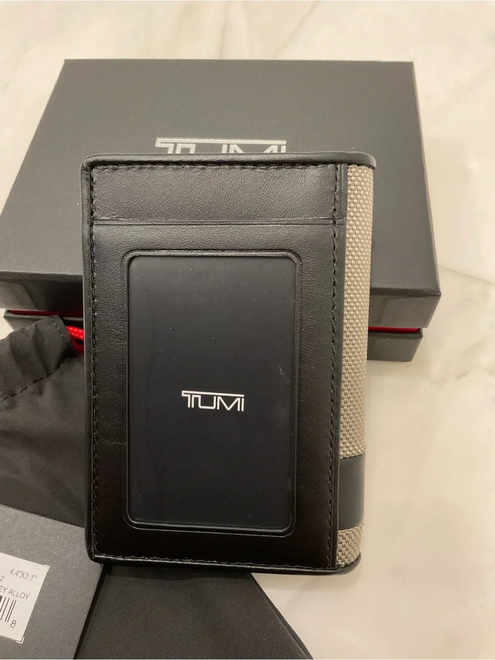 NEW Tumi ALPHA Ballistic Nylon Multi Window ID Card Case Wallet - GRAY ALLOY